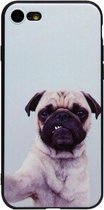 ADEL Siliconen Back Cover Softcase Hoesje Geschikt voor iPhone SE (2022/ 2020)/ 8/ 7 - Bulldog Hond