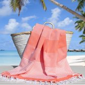 Fashion4wellness Hamamdoek Deniz Sunny Orange /  FOUTA - STRANDLAKEN - SAUNADOEK - 230 X 100 CM KATOEN