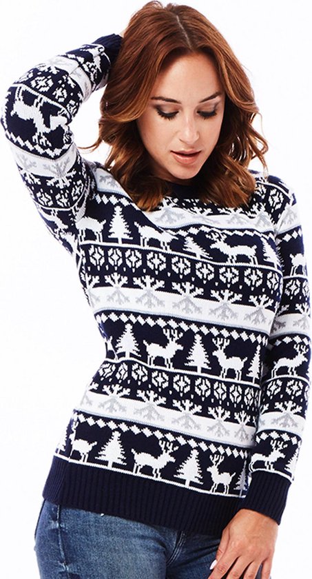 Foute Kersttrui Blauw & Wit" - Noorse Kersttrui - Christmas Sweater - |... | bol.com