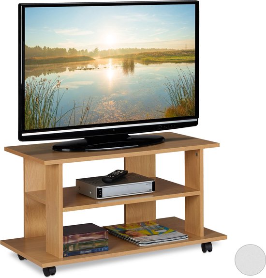 vertegenwoordiger Plaatsen keten Relaxdays tv kast op wielen - tv meubel - televisietafel - verrijdbaar - tv  dressoir | bol.com