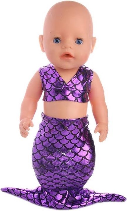 lava mechanisch Australische persoon Zeemeermin pakje paars | Poppenkleding voor Baby Born/Grote Zus pop |  bol.com
