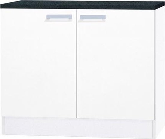 Keuken onderkast voor spoelbak 100 cm - Wit Antraciet Serie | bol.com