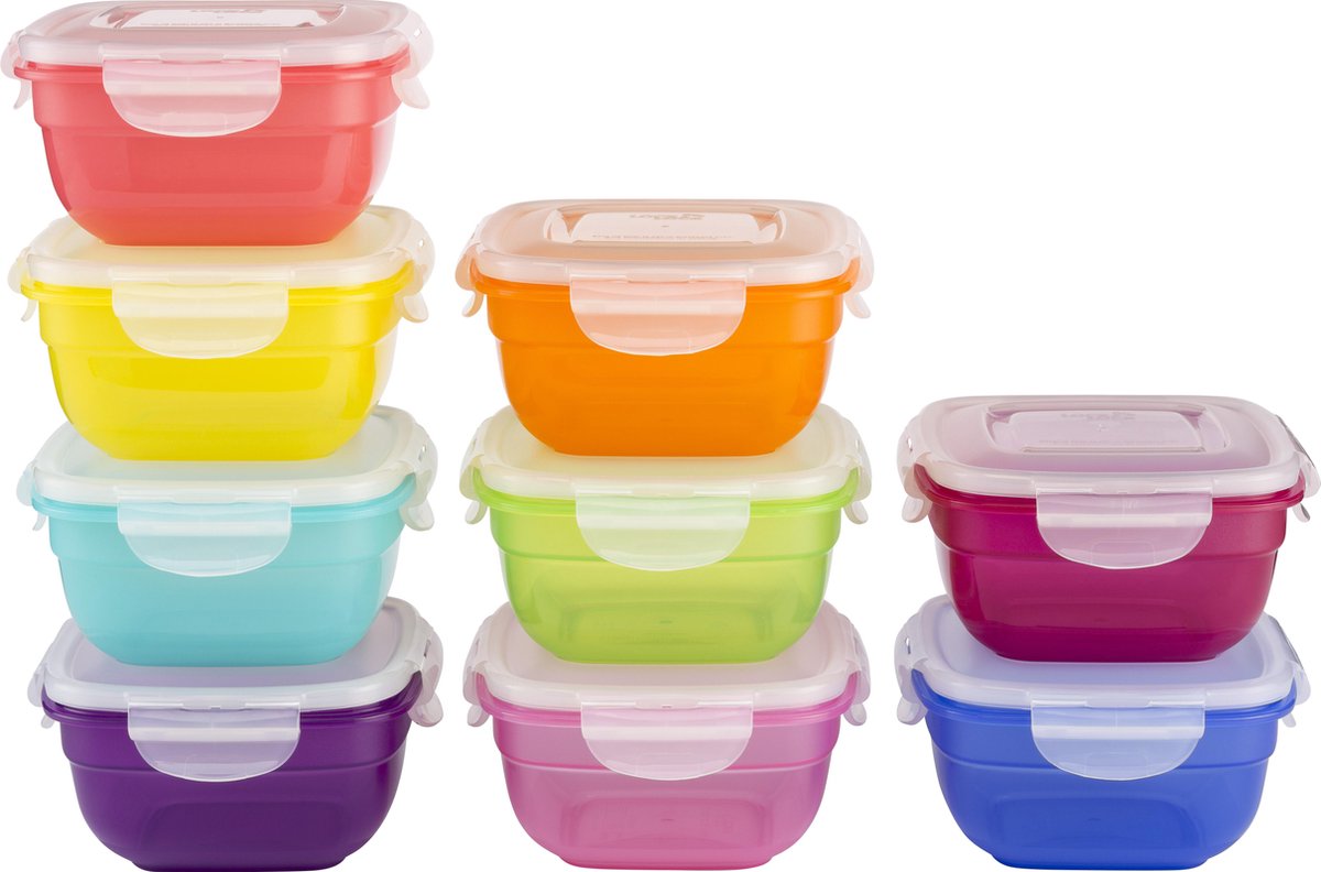 Lock&Lock Vershoudbakjes set met deksel - Diepvriesbakjes - Meal prep bakjes - 520 ml - Set 9 stuks - 100% Lekvrij - BPA vrij - PFAS vrij - Bewaarbakjes - Snackdoosjes - Vershouddoos - Stapelbaar - Volwassenen en Kinderen — cadeau in Cadeau-ideeën - foto 2