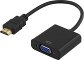 Deltaco HDMI-VGA7 0.2m HDMI VGA (D-Sub) + Micro-USB B en Audio 3.5 mm Zwart video kabel adapter