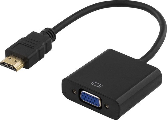Deltaco HDMI-VGA7 0.2m HDMI VGA (D-Sub) + Micro-USB B en Audio 3.5 mm Zwart  video... | bol.com