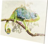 kameleon | Polygon Art | Plexiglas | Foto op plexiglas | Wanddecoratie | 150 CM x 100 CM | Schilderij | Aan de muur | natuur