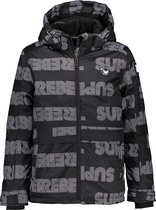 SuperRebel Unisex Ski jas - AO Tekst Black - Maat 116