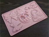 Fondant / Chocolade mal. Disney strikken, hartjes en schoentjes.