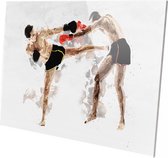 Kickbokser | Polygon Art | Plexiglas | Foto op plexiglas | Wanddecoratie | 90 CM x 60 CM | Schilderij | Aan de muur | sport