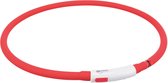Trixie lichtgevende halsband USB Flash silicone, XS–XL: 70 cm/ø 10 mm, rood