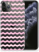 Geschikt voor iPhone 11 Pro TPU bumper Waves Roze