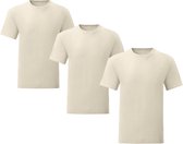 Senvi 3 pack T-Shirts Ronde hals - Maat L - Kleur: Naturel