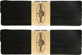 Oaki Doki tricot de luxe biaisband - 20mm x 3 meter- 100 zwart