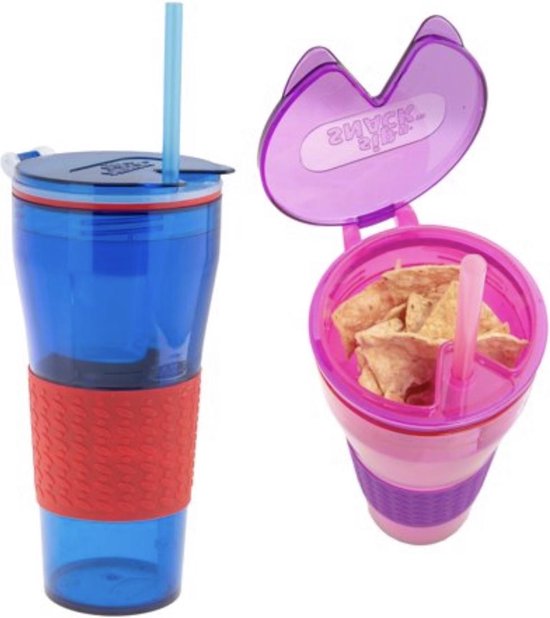My Fun Cup Roze - Snack beker voor kids - Kinderbeker Beker onderweg | bol.com
