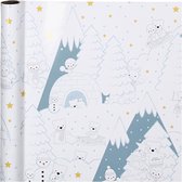 Gift Deco Inpakpapier Ijsberen Kerstmis 400 X 70 Cm Wit
