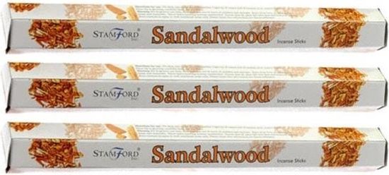 Stamford Wierook stokjes - 60x stuks - sandelhout geur - In balans - Meditatie/mediteren geurstokjes