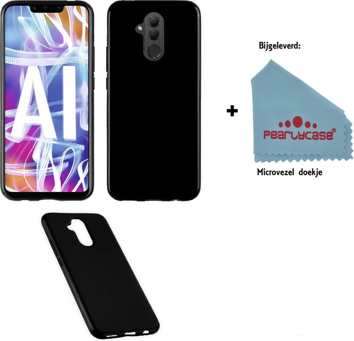 Pearlycase® Zwart Tpu Siliconen Case Geschikt voor Huawei Mate 20 Lite