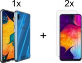 Samsung A30S Hoesje - Samsung Galaxy A30s hoesje siliconen case hoes transparant - 2x Samsung A30s Screenprotector