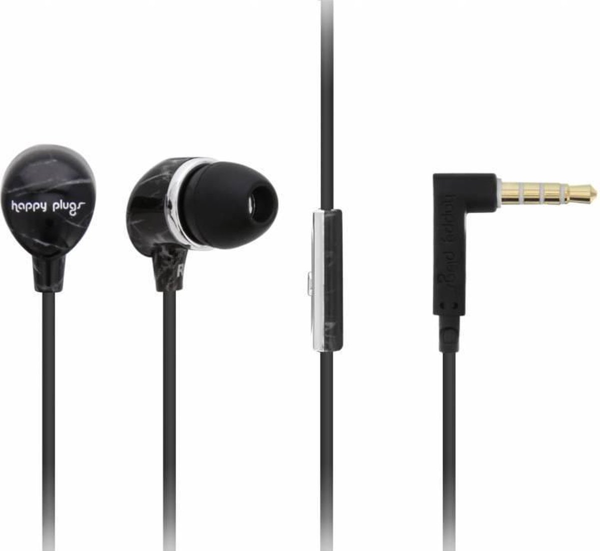 Happy Plugs Hoofdtelefoon In-ear Marble Zwart
