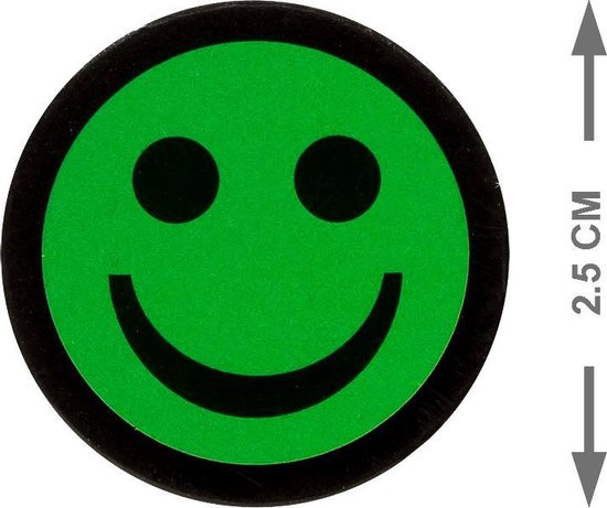2DOBOARD Groene Smiley Magneten - 2,5 cm - 5 stuks - Whiteboard Magneten voor Planbord Kinderen - Weekplanner Kind - Weekplanner Whiteboard - Planbord Kind - Scrumbord - 2DOBOARD