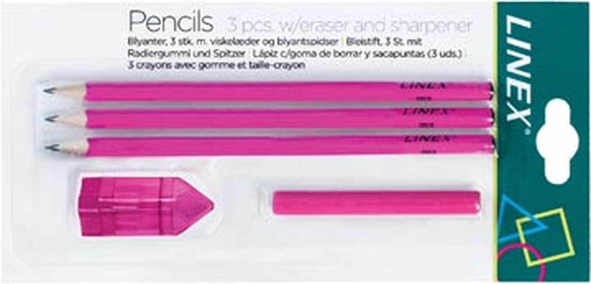 Linex schoolset potloden, roze