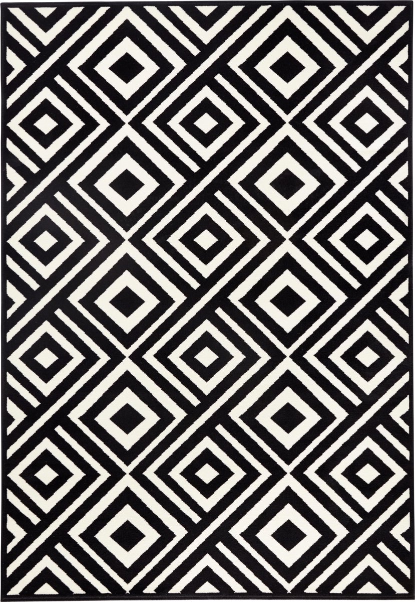 Tapis Design Rhombus Art - noir / blanc 160x230 cm