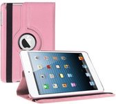 iPad Mini 1 2 en 3 Hoes Cover Multi-stand Case 360 graden draaibare Beschermhoes licht roze Met Stylus Pen en 3 Stuks Screen protector