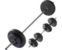 VirtuFit Verstelbare Halterset - Dumbbellset - 30,5 kg - Zwart - Gratis Trainingsvideo's - Zwart - 30,5 kg - 30 mm - Set - Gratis Trainingsvideo's - Incl. Sluiters & Dumbbellset - Krachttraining & Crossfit - - Halterstang met Gewichten - Halterstang