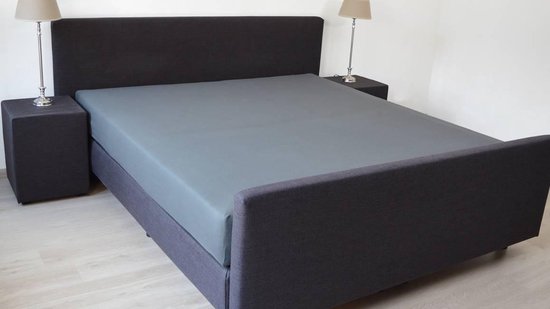 Snoozing - Katoen - Extra haut - Hoeslaken - Lits-Jumeaux - 200x220 cm - Anthracite