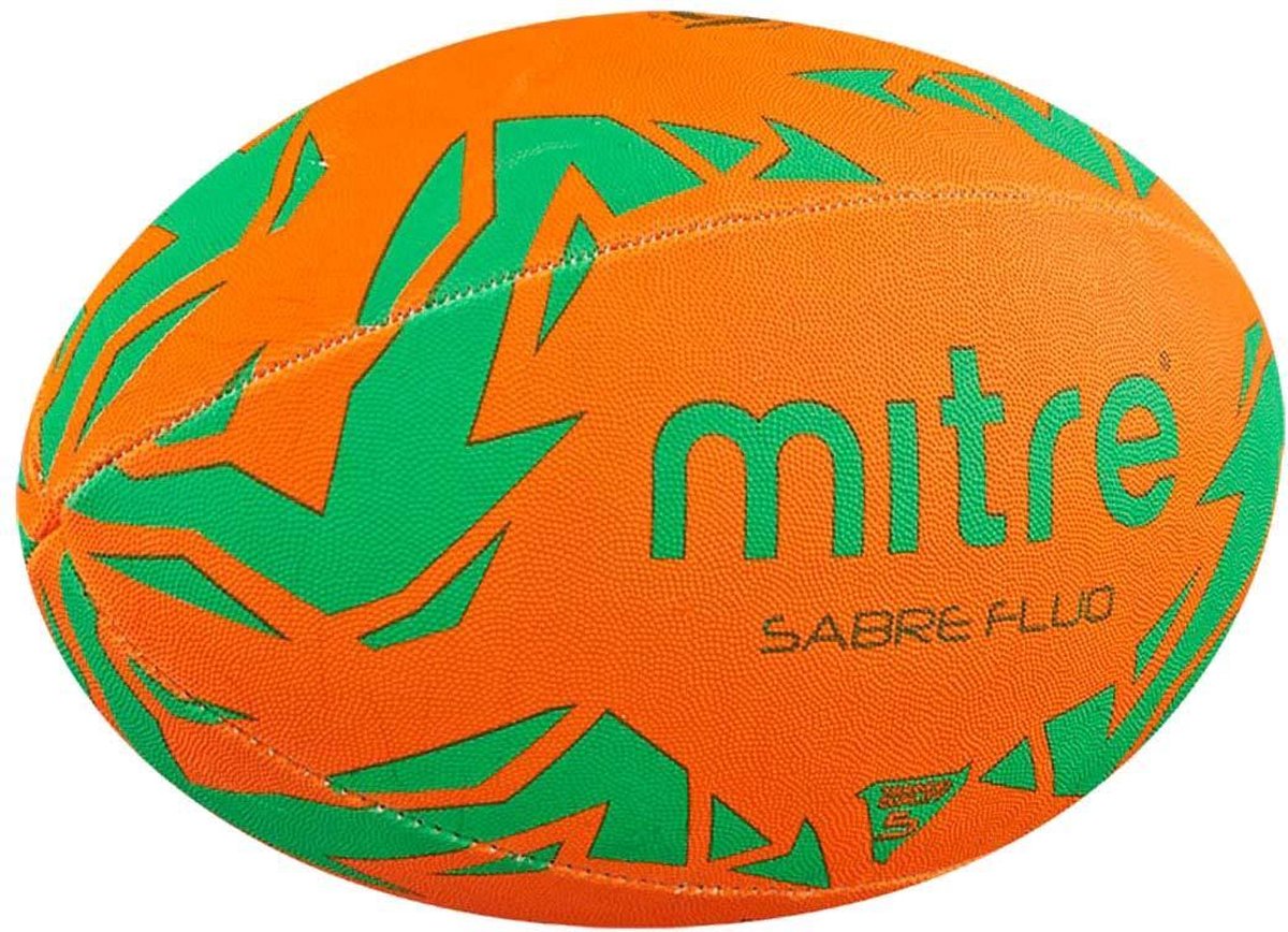 Rugbybal Mitre Sabre Fluo - Oranje/Groen - Maat 4