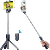 3-in-1 Selfiestick | Tripod | 360 graden draaibaar | Selfiestick voor Smartphone | Bluetooth afstandsbediening | Zwart