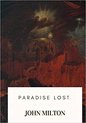 Couverture du livre 'Paradise Lost' de John Milton, représentant un paysage rocheux rougeâtre sous un ciel sombre et menaçant.