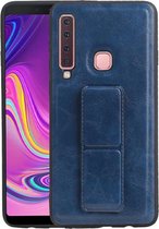 Grip Stand Hardcase Backcover - Telefoonhoesje - Achterkant Hoesje - Geschikt voor Samsung Galaxy A9 (2018) - Blauw