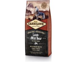 Carnilove Adult granenvrij hondenvoer Lam & Wild zwijn 12kg met 70% vlees!