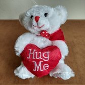 VALENTIJN WIT BEERTJE (+/-15 CM) - HUG ME