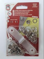 Babydrukkers Zilver. Open ronde drukknopen. 11mm doorsnee