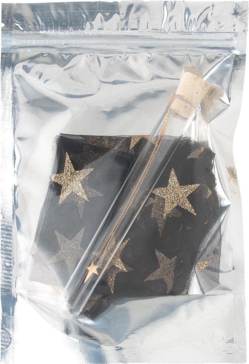 Orelia ketting kort met vallende ster goudkleurig en sterren pantykousjes