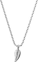 The Fashion Jewelry Collection Ketting Veer 1,3 mm 41 + 4 cm - Zilver Gerhodineerd