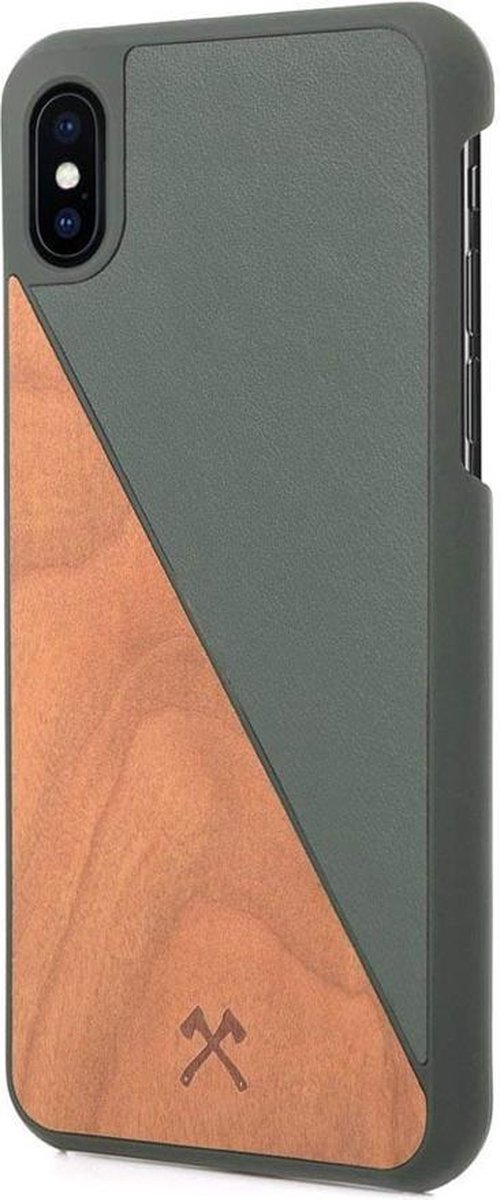 iPhone Xs Max hoesje - Woodcessories - Groen - Hout