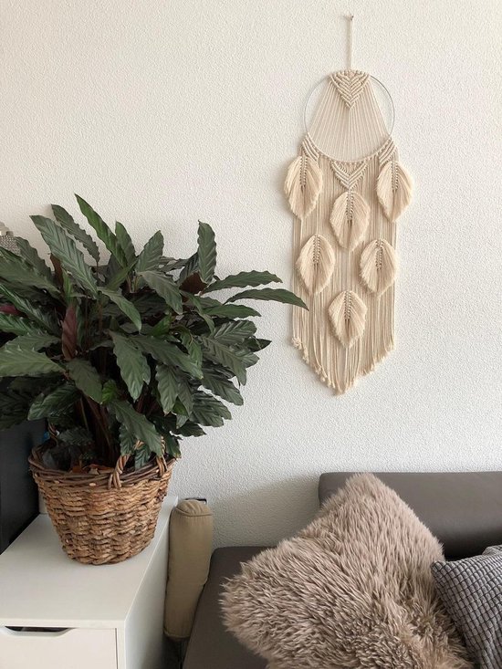 Dreamcatcher Macramé dromenvanger Boho geweven macramé wandbehang boho wanddecoratie handgemaakte grote dromenvanger ornament handwerk cadeau
