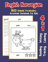 English Norwegian 50 Animals Vocabulary Activities Workbook for Kids