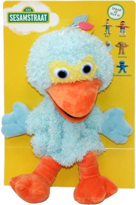 Sesamstraat Handpop Pino 35 Cm Blauw Bol