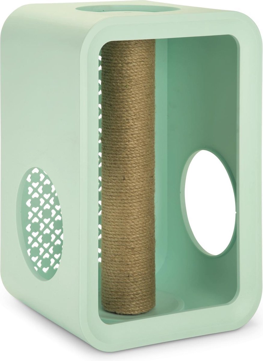 Beeztees Cat Cube Scratch - Kattenhuis - Mellow Mint - 49 cm