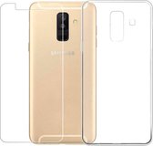 Samsung Galaxy A6 Plus 2018 Hoesje - Transparant TPU Siliconen Case & 2X Tempered Glas Combi - Transparant