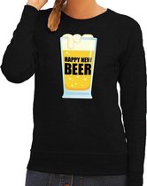 Oud en nieuw sweater/ trui Happy new year zwart dames - Nieuwjaarsborrel kleding S