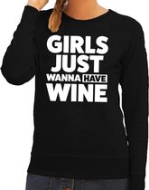 Girls just wanna have Fun tekst sweater zwart voor dames S