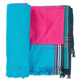 Byron Bay Towel - Serviette de plage - Kikoy Towel bleu / rose