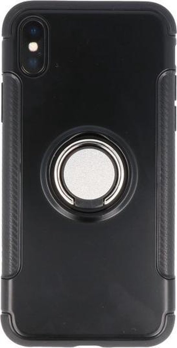BestCases - Apple iPhone X Pantser TPU hoesje met Ringhouder Zwart