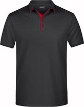 Polo shirt Golf Pro premium zwart/rood voor heren - Zwarte herenkleding - Werkkleding/zakelijke kleding polo t-shirt 2XL