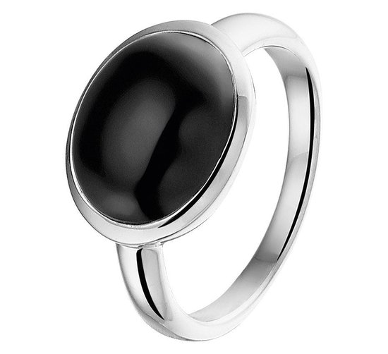 The Jewelry Collection Ring Onyx - Zilver Gerhodineerd